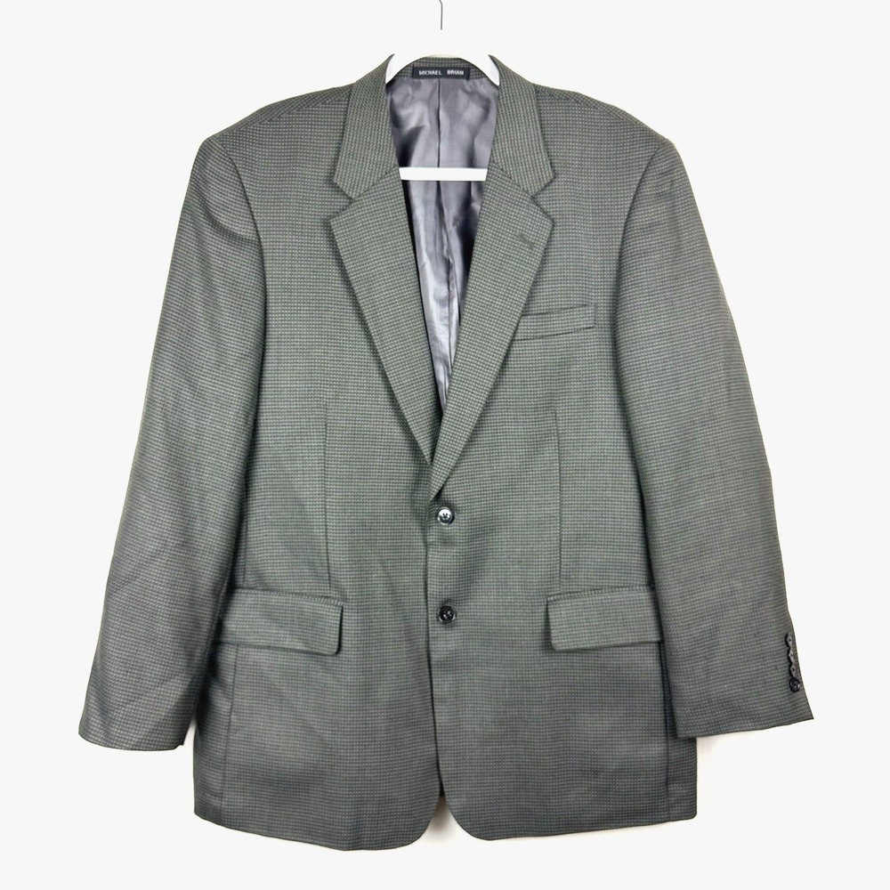 Michael‎ Brian Blazer Men's 42L Gray Sport Coat 2 Button